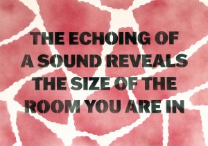 Lise Harlev og Tilman Wendland: The echoing of a sound reveals the size of the room you are in